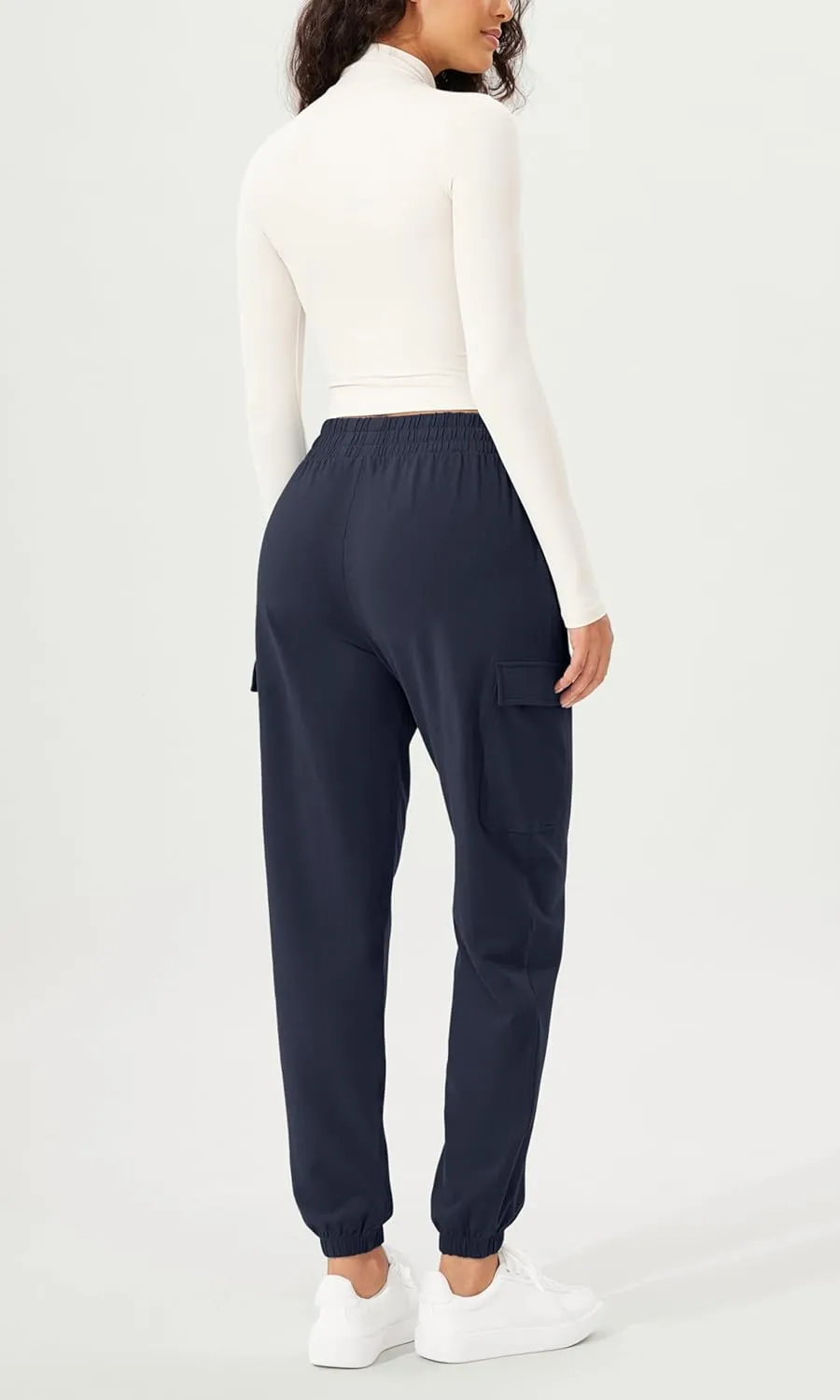 ODODOS Cargo Jogger Pants for Women Purevibe Cotton Mid Waist Track Cuff Lounge Sweatpant with Pockets