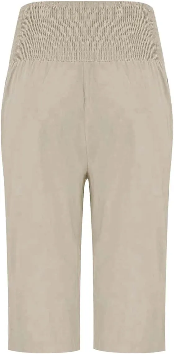 Pants for Women, Capri Pants Tummy Control with Pockets High Waist Wide