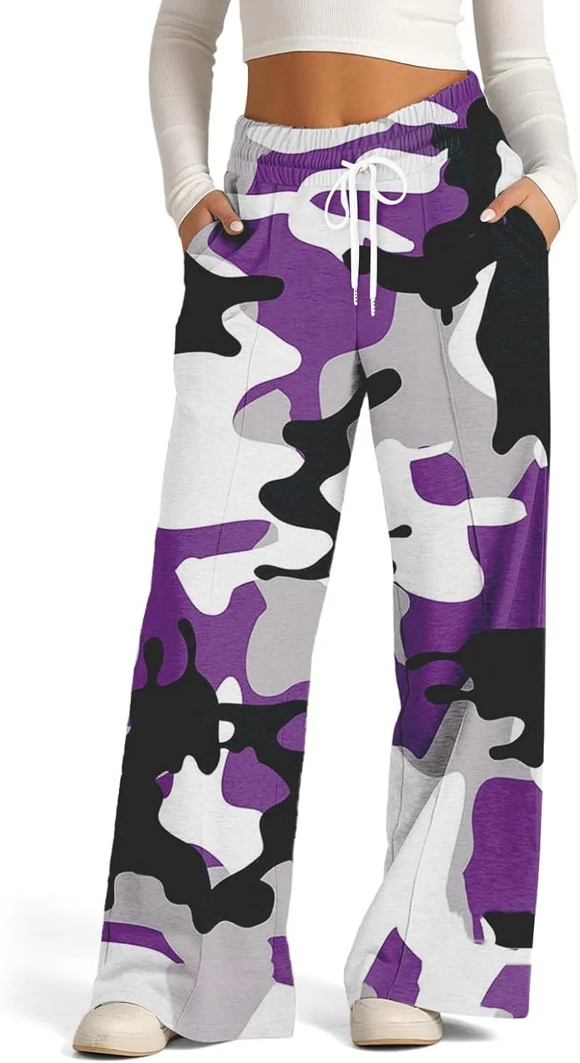 Pants for Women, High Waisted Wide Leg Summer Straight Linen Pants Sweatpants
