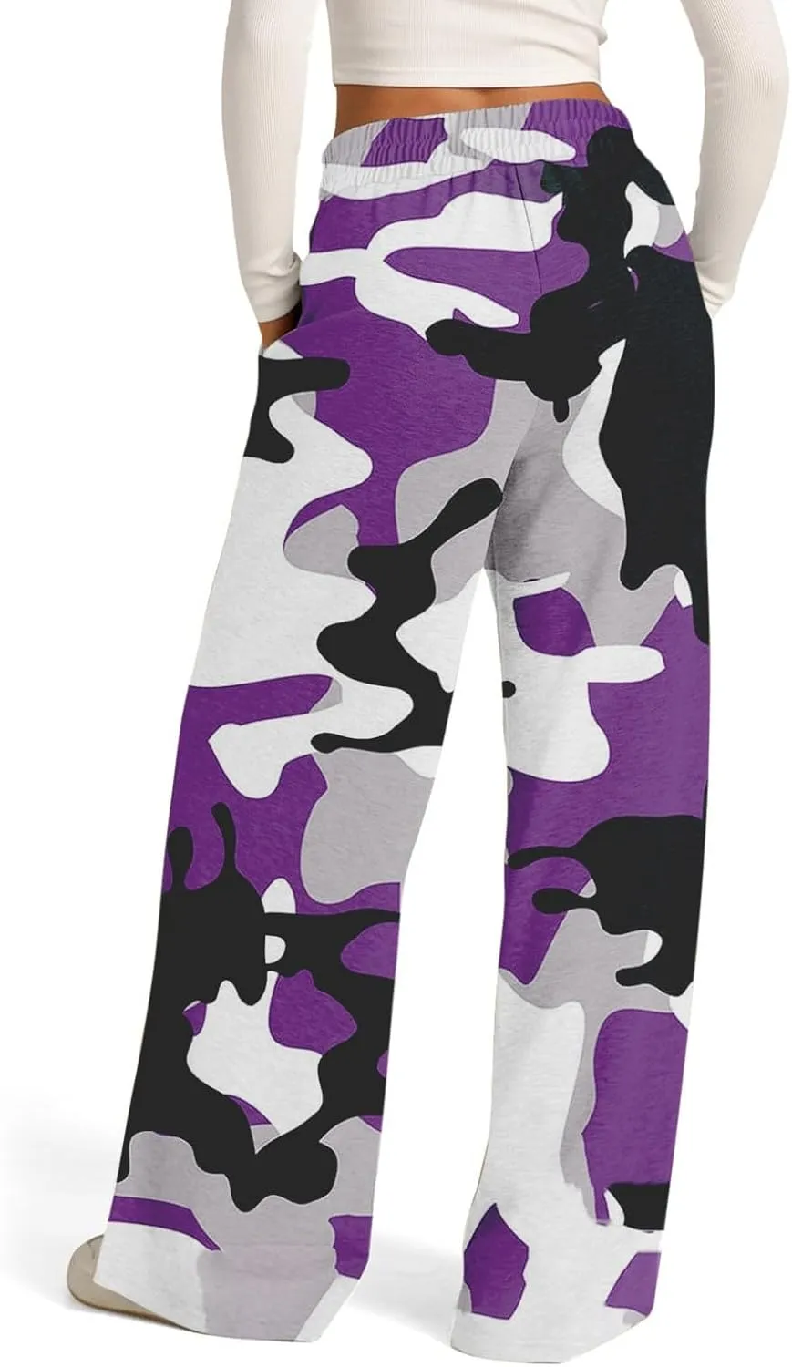 Pants for Women, High Waisted Wide Leg Summer Straight Linen Pants Sweatpants