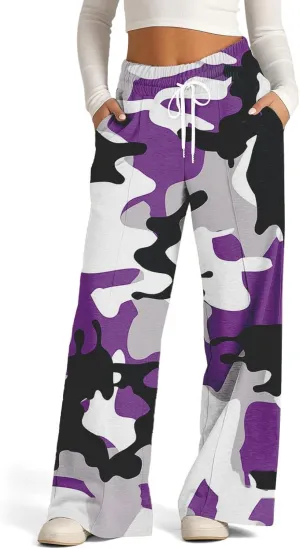 Pants for Women, High Waisted Wide Leg Summer Straight Linen Pants Sweatpants