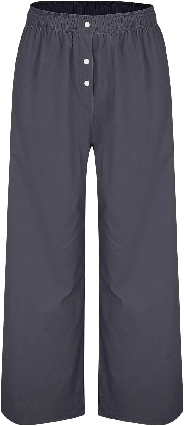 Pants for Women, Straight Leg Oversized High Waisted Pants Wide Casual Palazzo