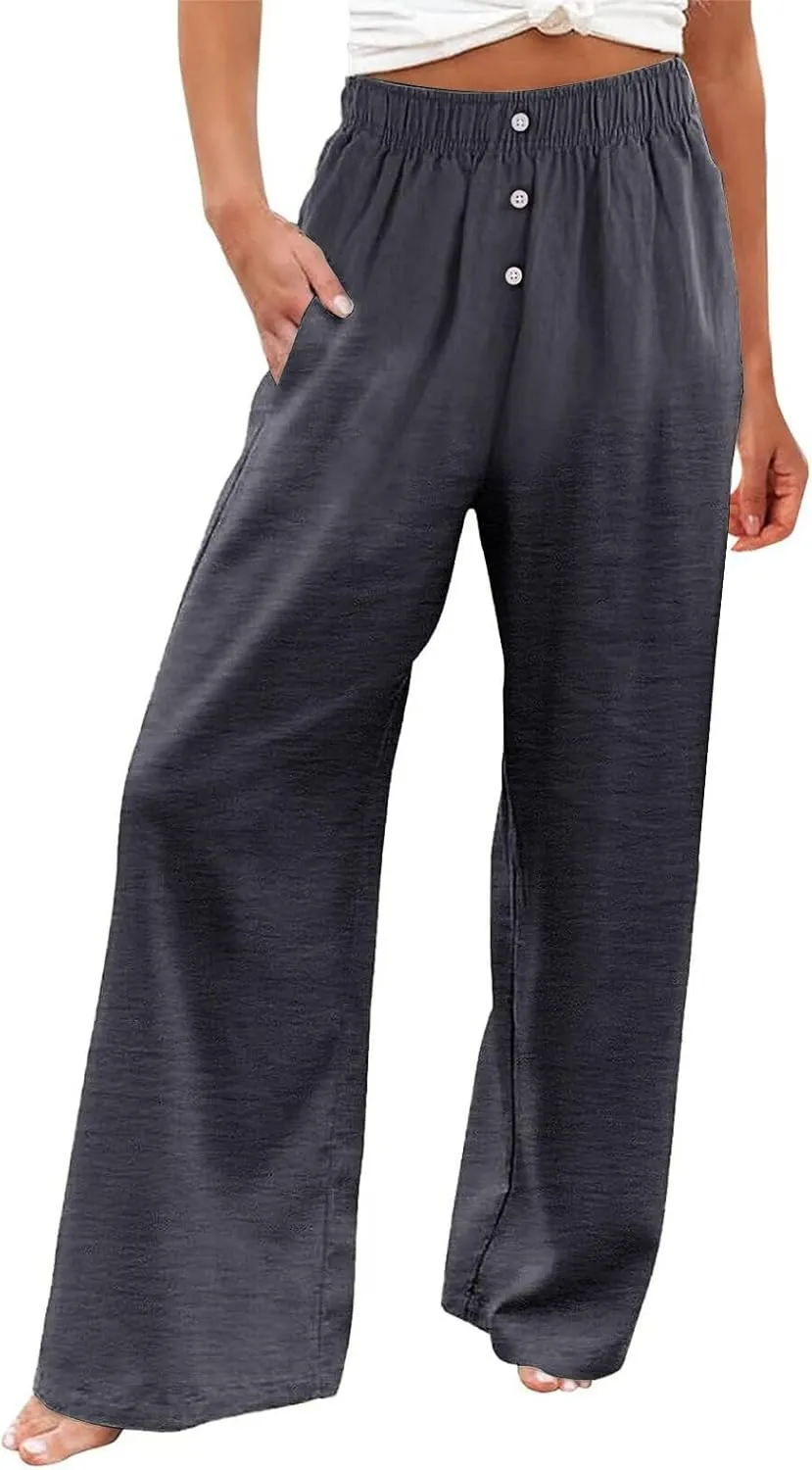 Pants for Women, Straight Leg Oversized High Waisted Pants Wide Casual Palazzo
