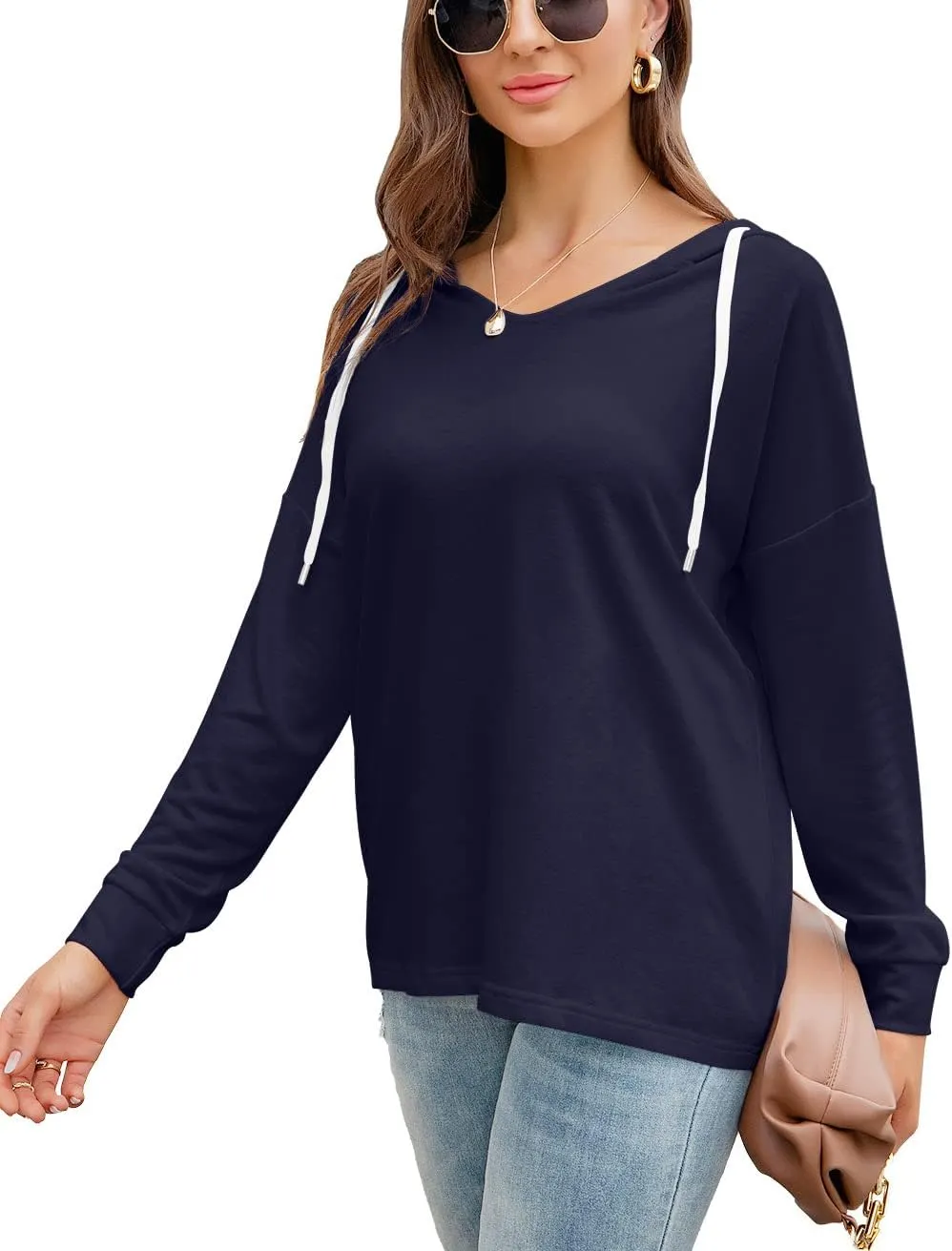 PCEAIIH Fashion Tops Hoodies for Women Pullover Casual Sweatshirts Long SLeeve Shirts Loose Fit