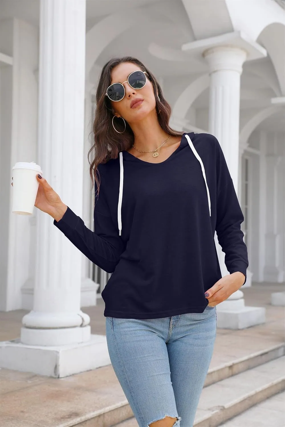 PCEAIIH Fashion Tops Hoodies for Women Pullover Casual Sweatshirts Long SLeeve Shirts Loose Fit