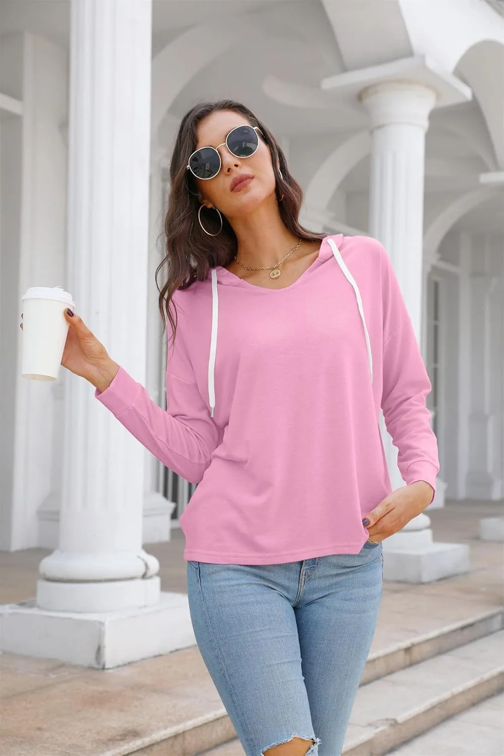 PCEAIIH Fashion Tops Hoodies for Women Pullover Casual Sweatshirts Long SLeeve Shirts Loose Fit