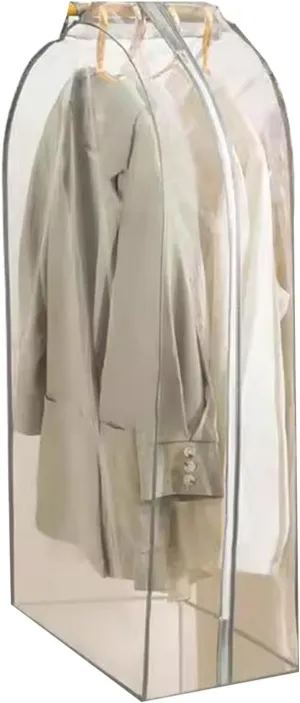 PEVA Garment Bags for Hanging Clothes, Fully Transparent Garment Bag, Large Capacity Suitable for Wardrobe Storage of Suits(25x50x90cm/10x20x35in)