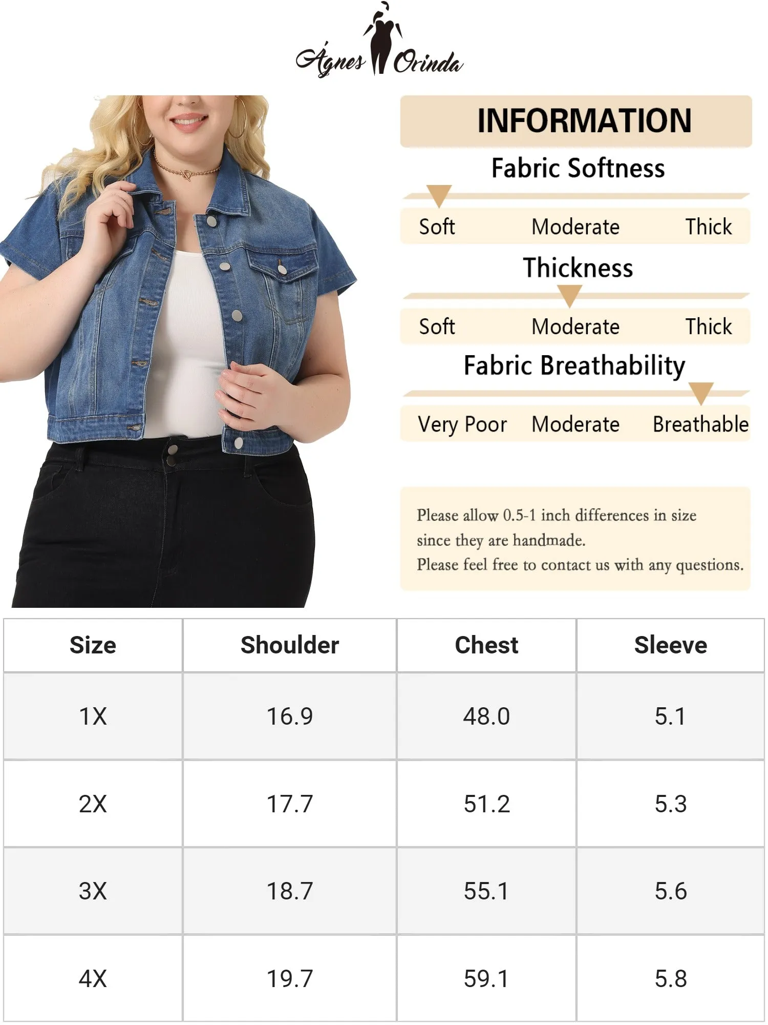 Plus Size Denim Vest Tops for Women Y2K Button Down Short Sleeve Streetwear Jean Jacket