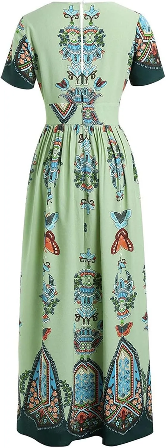 Plus Size Dresses for Women,2023 Summer Elegant Sexy Bodycon Wedding Guest Dress,Trendy Floral Boho Maxi Dress