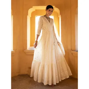Preevin Off White All Three Angrakha (Set of 2)