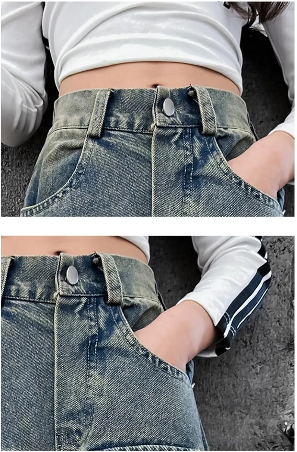 Preschool Girls Pants Kids Girls Ripped Distressed Washed Baggy Wide Leg Casual Jeans Size 5 16 5t Sweatpants Girls