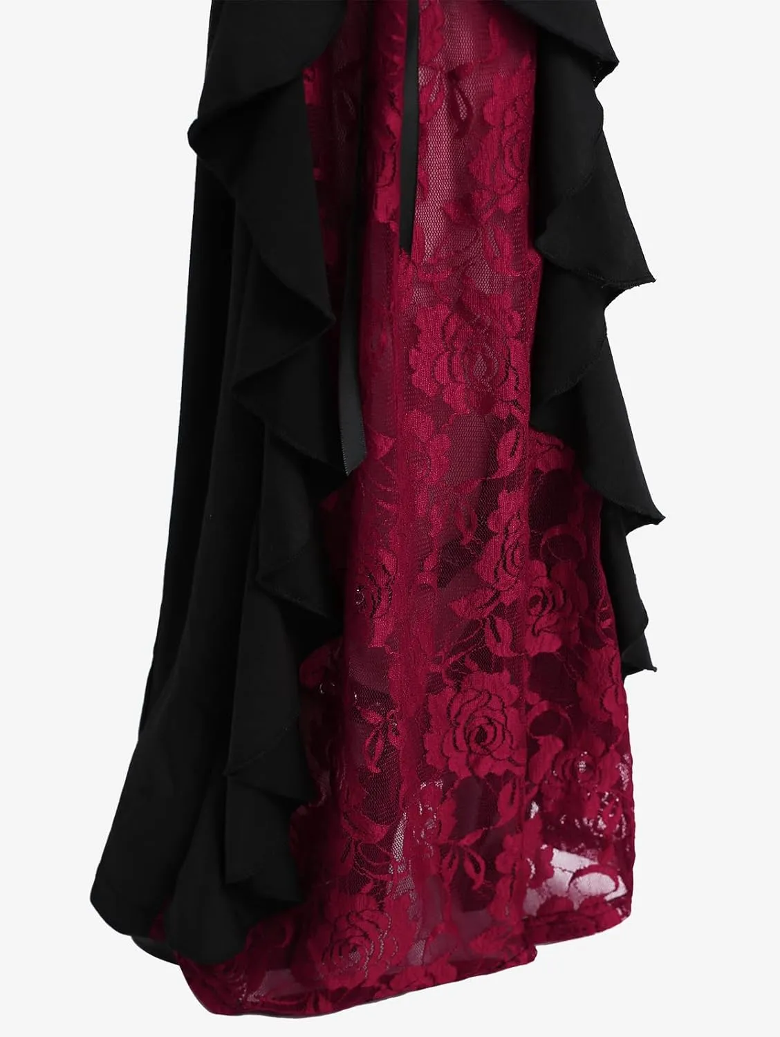 ROSE GAL Women Plus Size Gothic Bell Bottoms Flare Pants Lace-up Pull On Romantic Pants