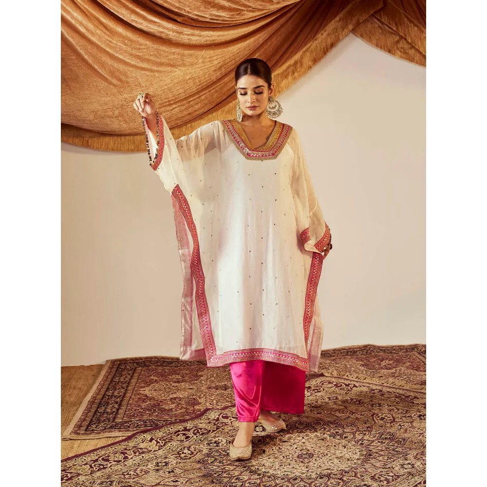 Roze Mumtaaz Ivory Kaftan (Set of 2)