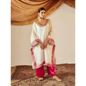 Roze Mumtaaz Ivory Kaftan (Set of 2)