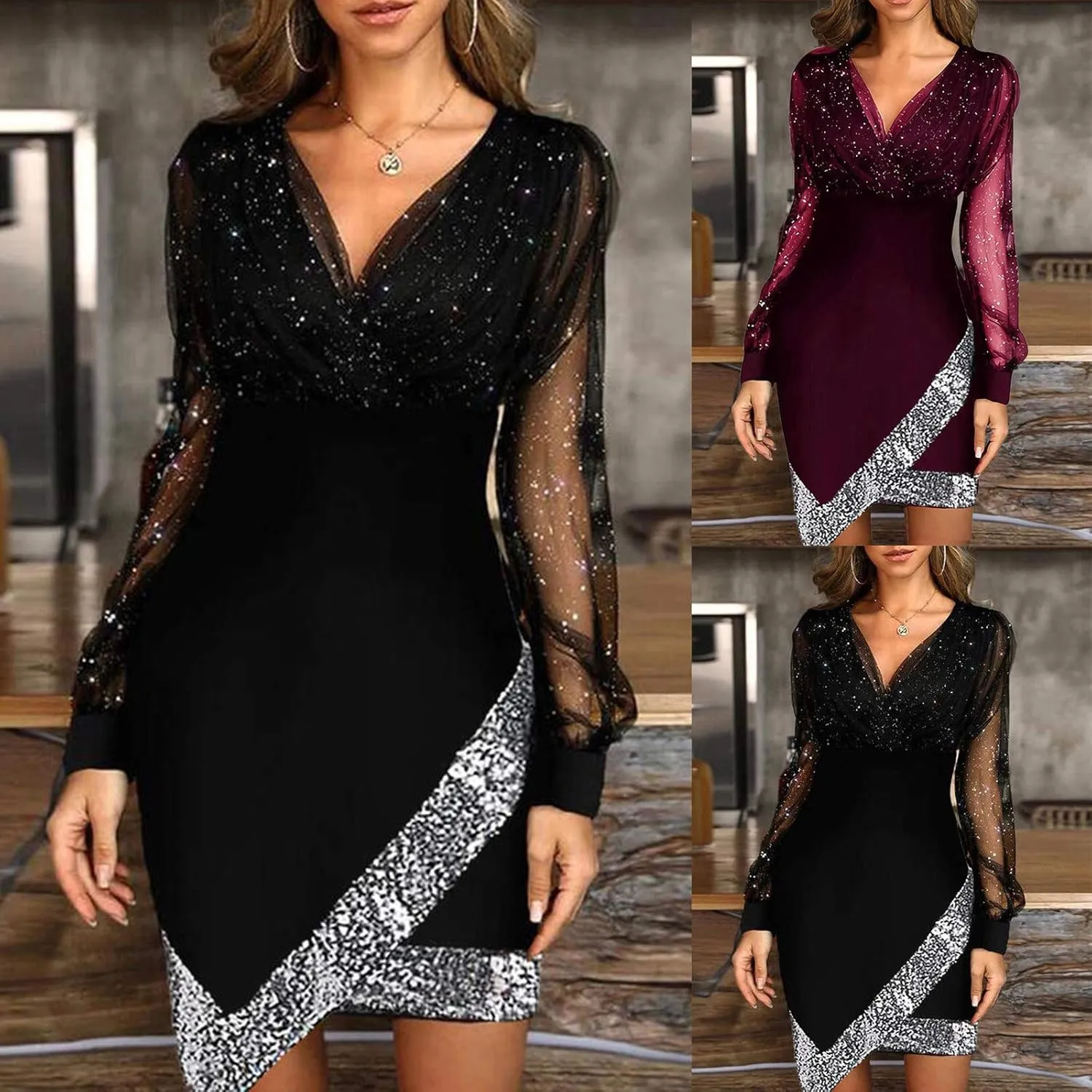Rvidbe Prom Dresses for Women 2024 Sexy Tassel Dresses Sleeveless V Neck Sequin Dress Trendy Dresses Party Club Mini Dress