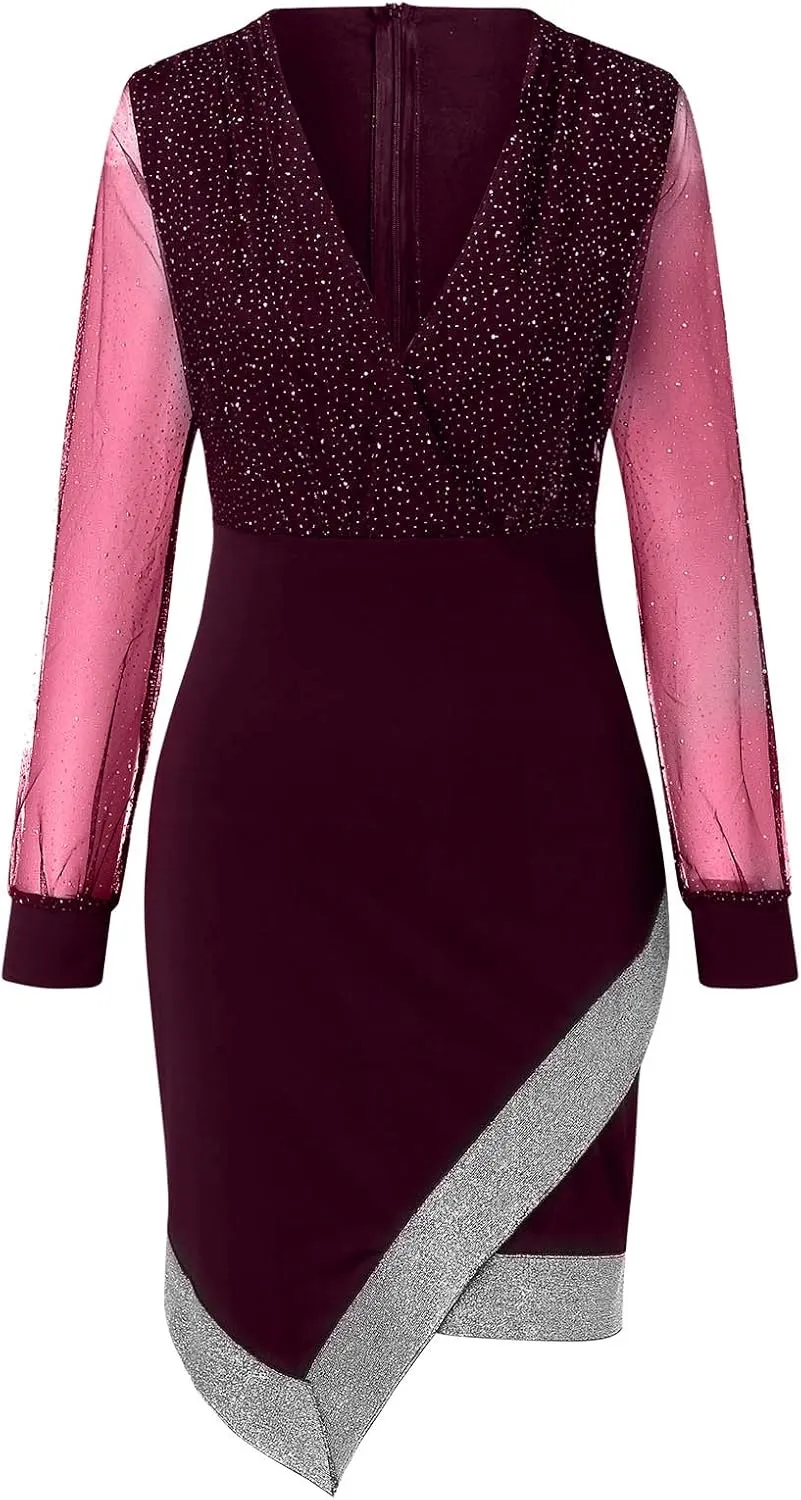 Rvidbe Prom Dresses for Women 2024 Sexy Tassel Dresses Sleeveless V Neck Sequin Dress Trendy Dresses Party Club Mini Dress