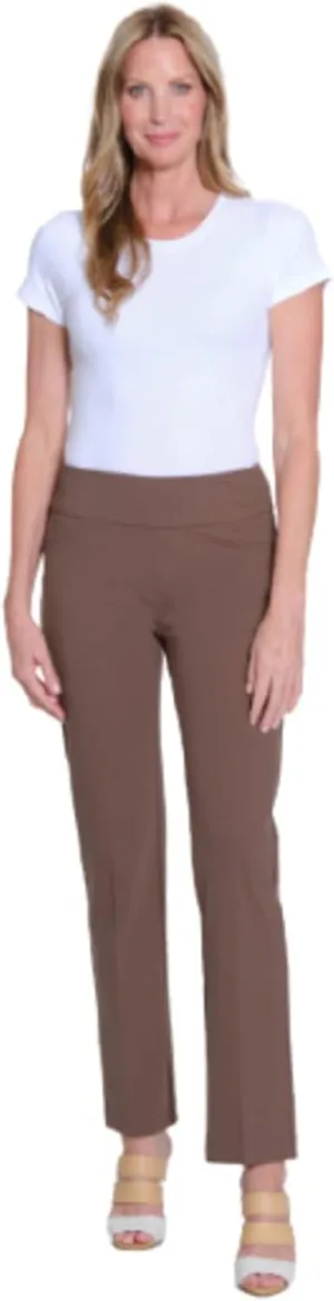 SLIM-SATION Women's Wide Band Pull Over Stove Pipe Leg Pant with Real Front Pockets