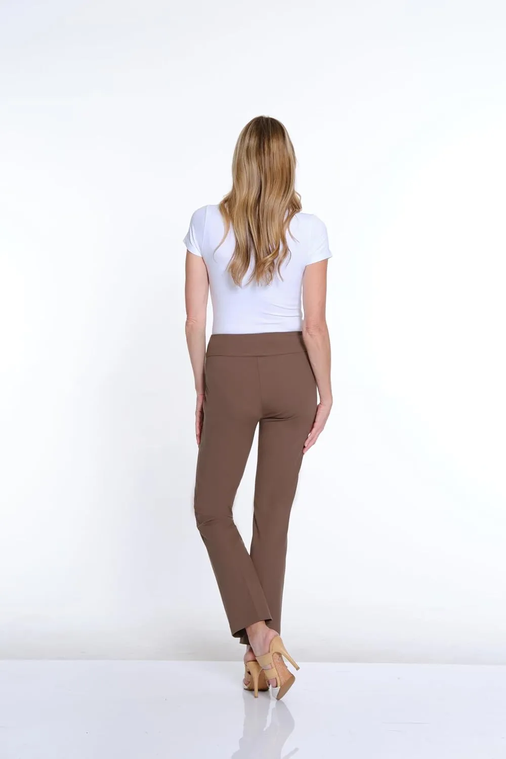 SLIM-SATION Women's Wide Band Pull Over Stove Pipe Leg Pant with Real Front Pockets