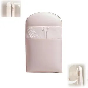 Space Saving Hanging Garment Bag with Self Compression Zipper, 2025 New Space Saving Hanging Protector, Space Saver Closet Organizers,Dust Cover Clothes Bags for Down Coat(Pink,Large)