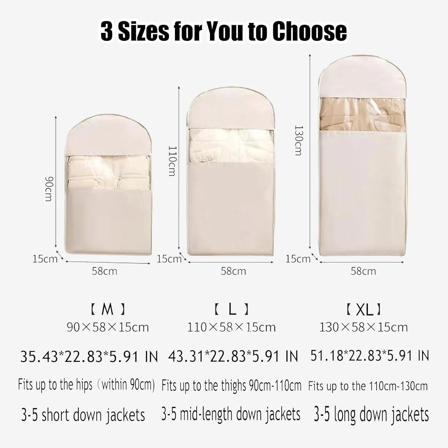 Space Saving Hanging Garment Bag with Self Compression Zipper, 2025 Space Saving Hanging Garment Bag with Self Compression Zipper (Pink,Medium Large)