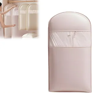 Space Saving Hanging Garment Bag with Self Compression Zipper, Dust Cover Clothes Bags for Down Coat, Winter Coat Organizers for Closet Storage