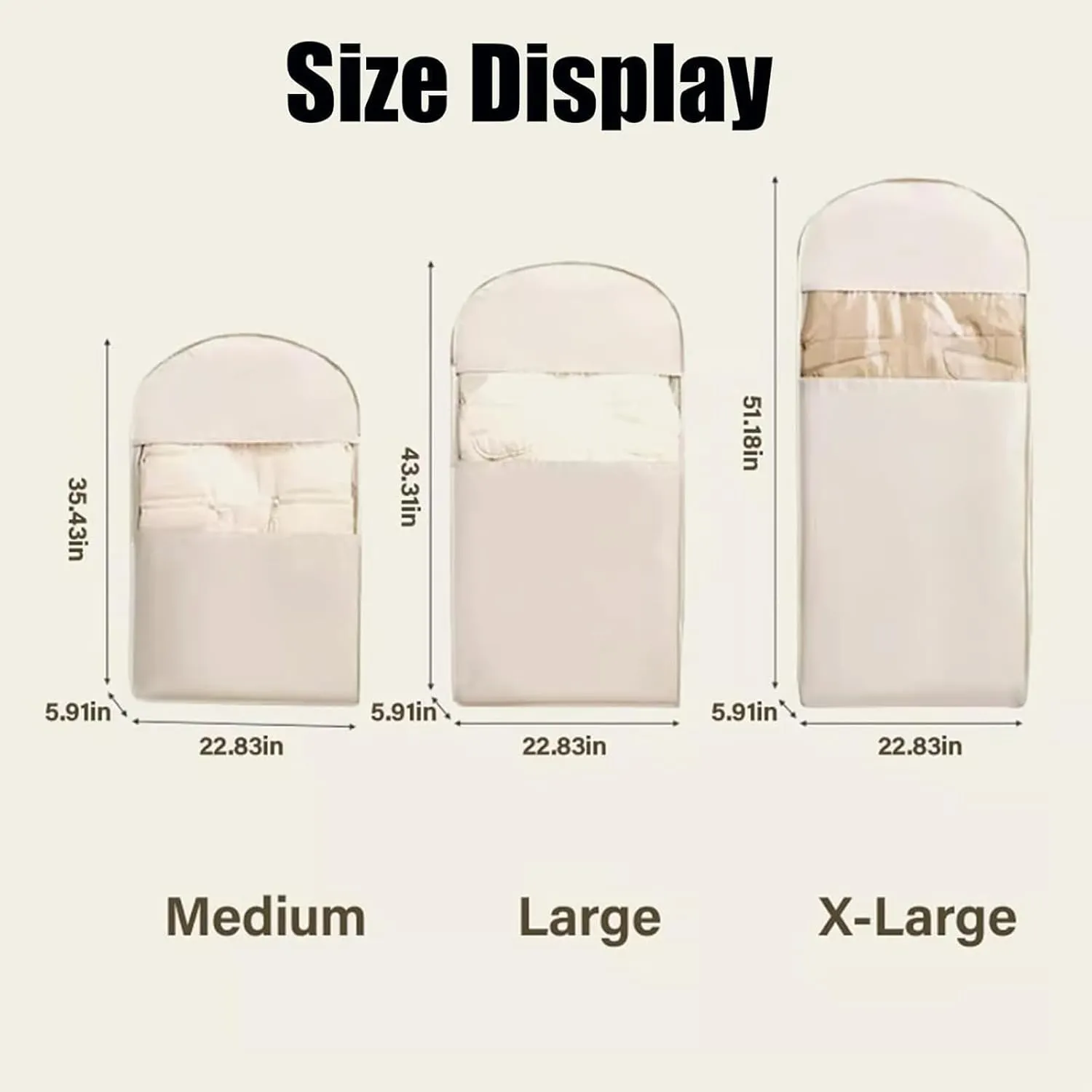 Space Saving Hanging Garment Bag with Self Compression Zipper, Hanging Garment Bag, Upgrade Dust Cover Clothes Bags for Down Coat (PInk, Large)
