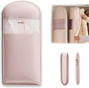 Space Saving Hanging Garment Bag with Self Compression Zipper, Space Saver Closet Organizers, Garment Bags for Hanging Clothes for Closet Storage (Pink, XL-130 * 58 * 15cm)