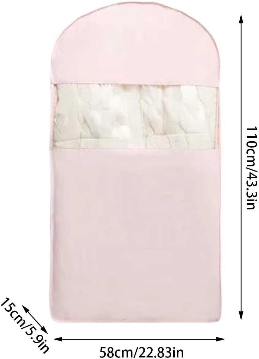 Space Saving Hanging Garment Bag with Self Compression Zipper,Space Closet Organizers, Cover Clothes Bags for Down Coat (B, 110X58X15cm)