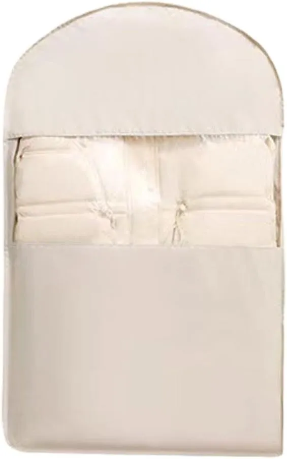 Space Saving Hanging Garment Bag with Self Compression Zipper,Space Closet Organizers, Cover Clothes Bags for Down Coat (D, 90X58X15cm)