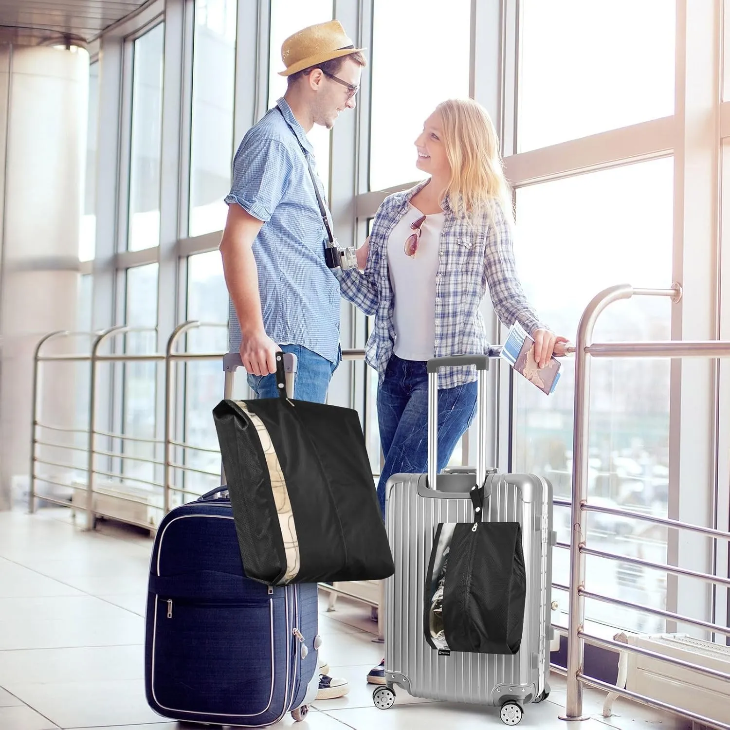 SPRIPORT Black 3 Set Compression Packing Cubes for Travel Lightweight Luggage Organizer Bags for Carry on Suitcase Travel Storage Bags for Man Woman Vacation Clothes