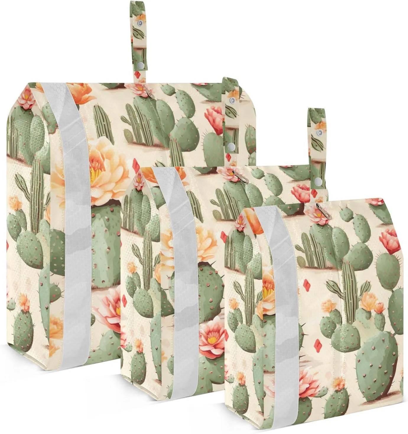 SPRIPORT Cactus Yellow Flowers 3 Set Compression Packing Cubes for Travel Lightweight Luggage Organizer Bags for Carry on Suitcase Travel Accessories for Vacation Man Woman Clothes