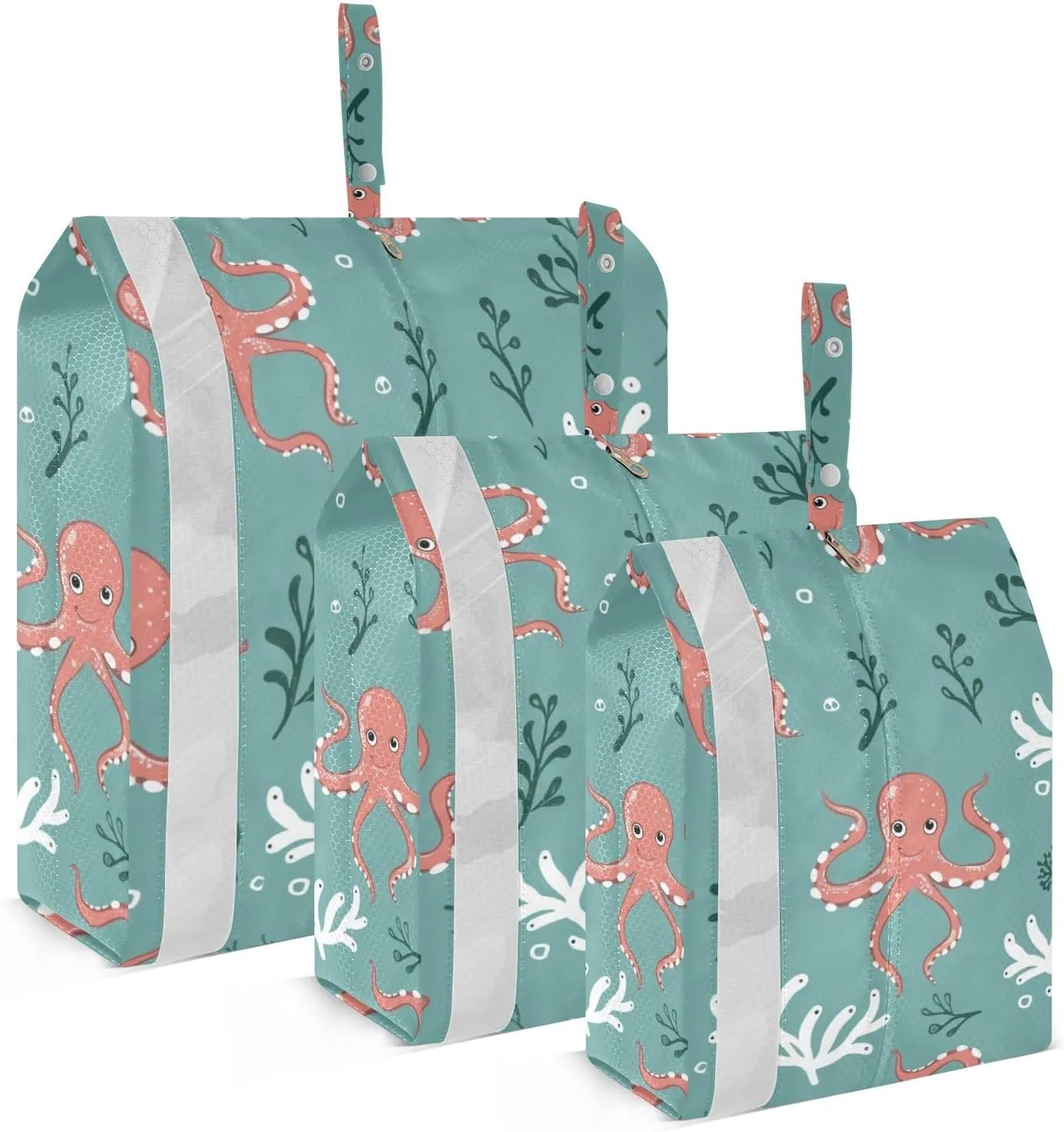 SPRIPORT Cartoon Octopus 3 Set Compression Packing Cubes for Travel Lightweight Luggage Organizer Bags for Carry on Suitcase Luggage Cubes for Vacation Woman Man Clothes