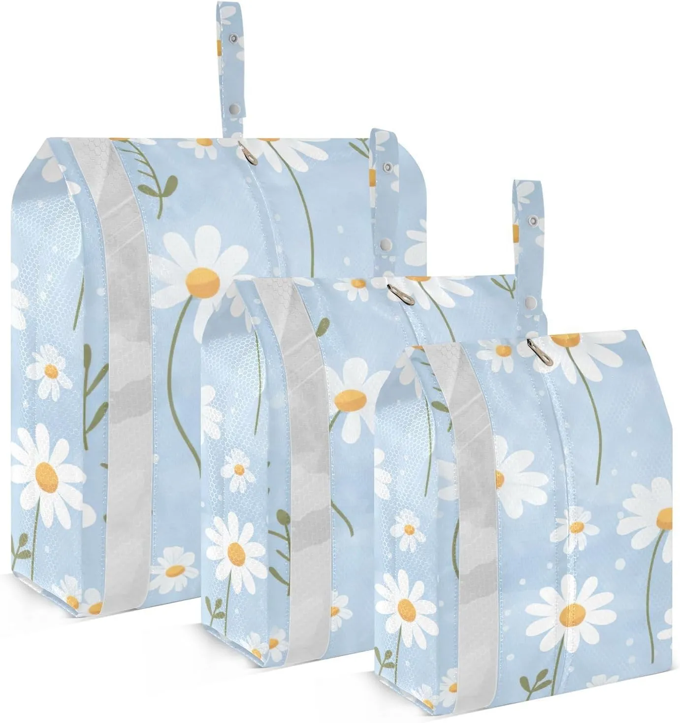 SPRIPORT Cartooon Flowers Blue 3 Set Compression Packing Cubes for Travel Lightweight Luggage Organizer Bags for Carry on Suitcase Travel Accessories for Woman Man Vacation Clothes