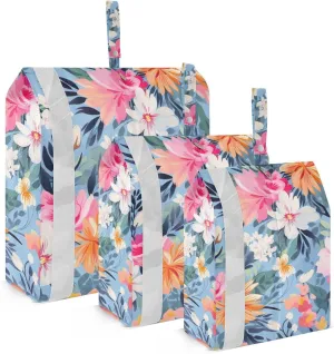 SPRIPORT Colorful Poppy 3 Set Compression Packing Cubes for Travel Lightweight Luggage Organizer Bags for Carry on Suitcase Luggage Cubes for Vacation Woman Man Clothes