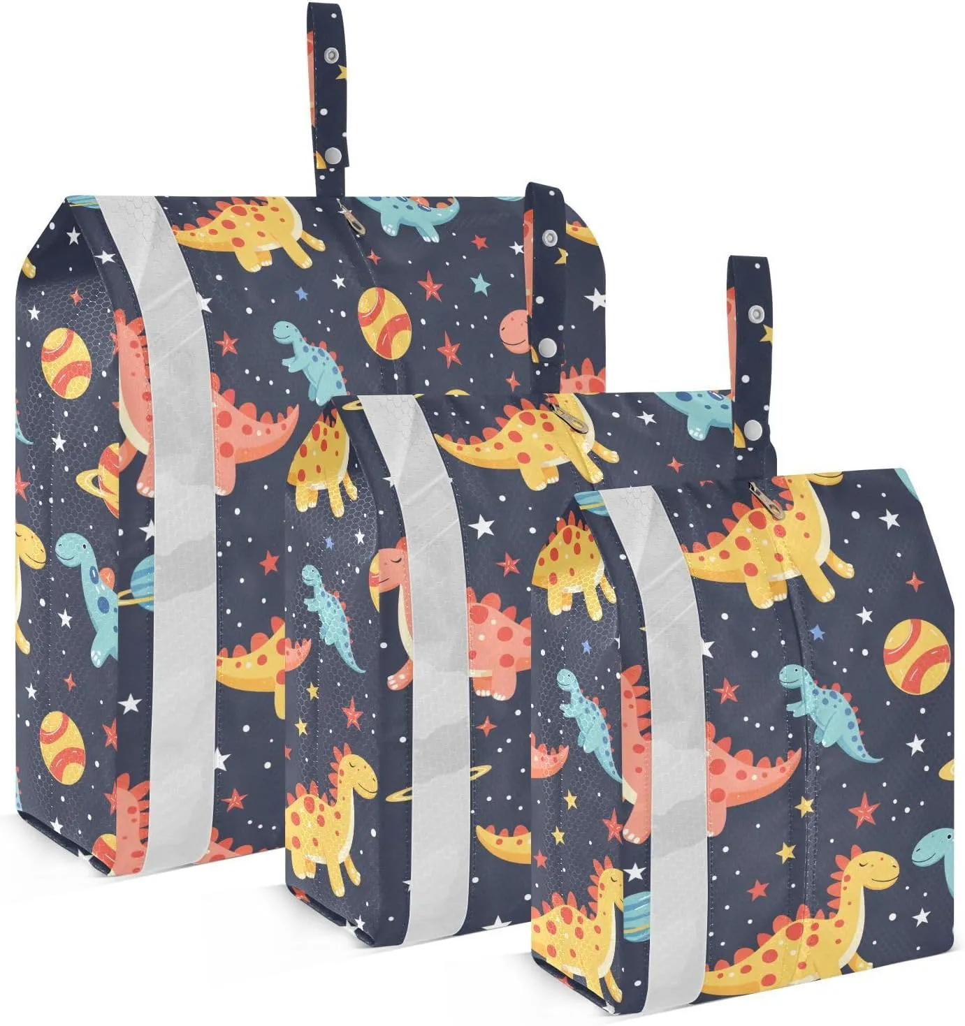 SPRIPORT Cute Dinosaur Space 3 Set Compression Packing Cubes for Travel Lightweight Luggage Organizer Bags for Carry on Suitcase Travel Storage Bags for Woman Man Clothes