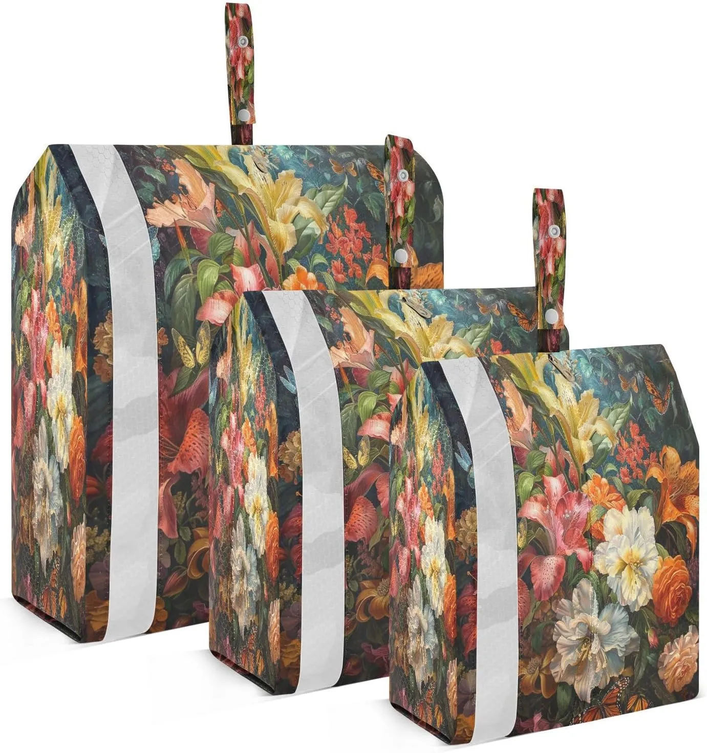 SPRIPORT Flower Butterfly 3 Set Compression Packing Cubes for Travel Lightweight Luggage Organizer Bags for Carry on Suitcase Luggage Cubes for Man Woman Clothes Vacation