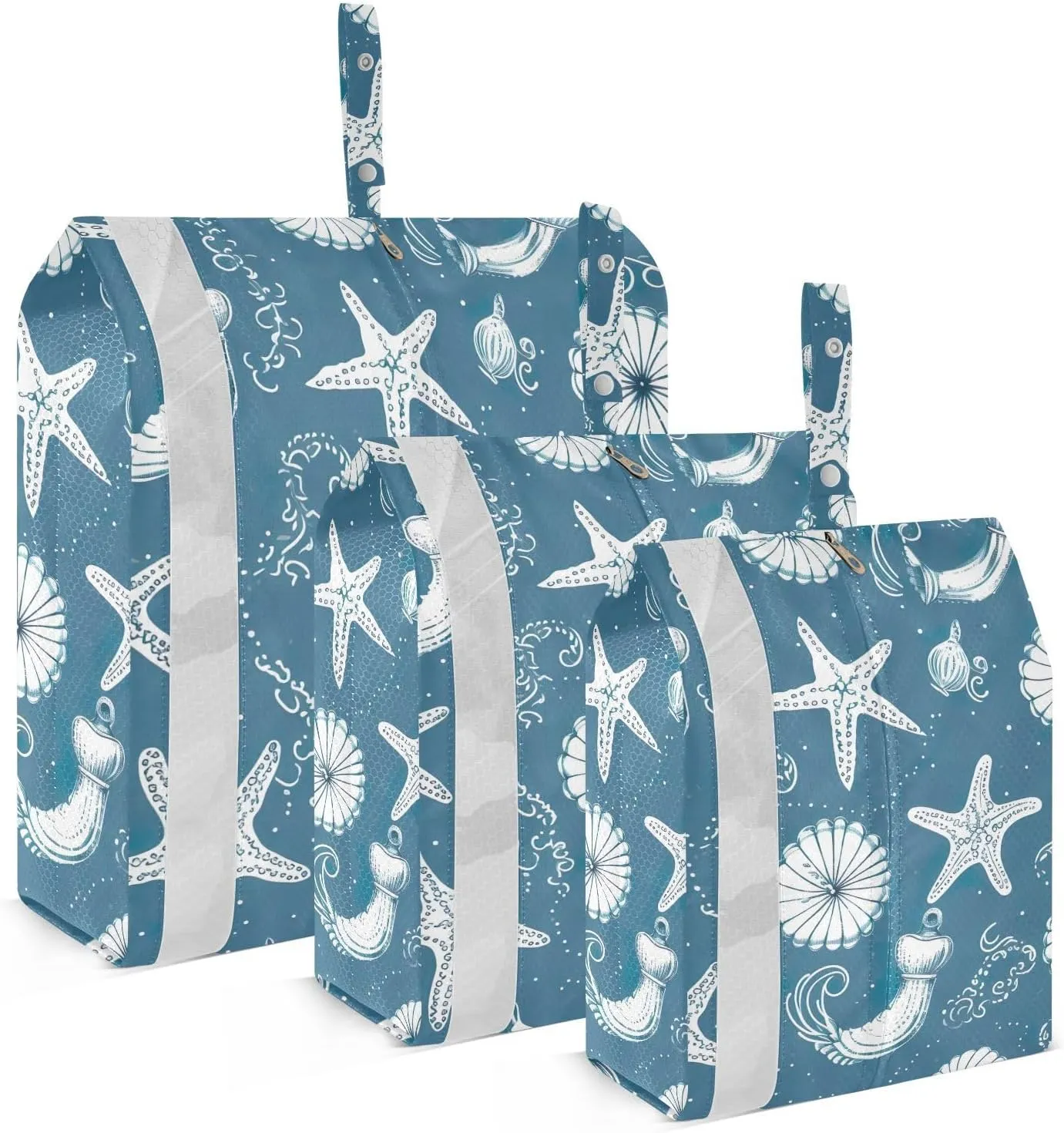 SPRIPORT Funny Starfish 3 Set Compression Packing Cubes for Travel Lightweight Luggage Organizer Bags for Carry on Suitcase Travel Essentials for Vacation Woman Man Clothes