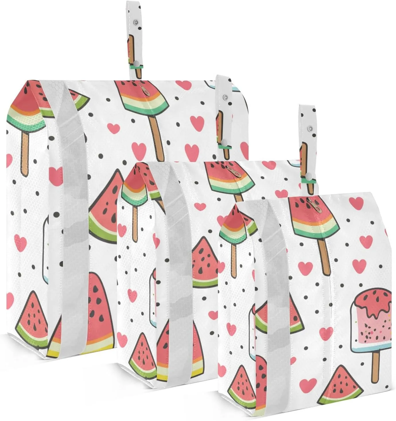 SPRIPORT Heart Watermelon 3 Set Compression Packing Cubes for Travel Lightweight Luggage Organizer Bags for Carry on Suitcase Travel Storage Bags for Man Woman Vacation Clothes