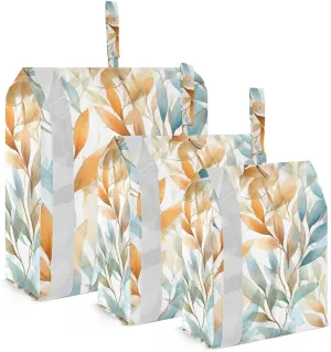 SPRIPORT Leaves Watercolor 3 Set Compression Packing Cubes for Travel Lightweight Luggage Organizer Bags for Carry on Suitcase Travel Cubes for Vacation Man Woman Clothes