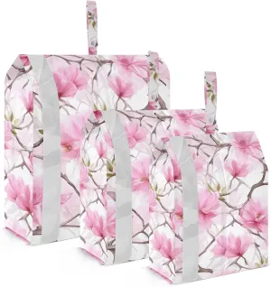SPRIPORT Pink Cherry Blossoms Flower 3 Set Compression Packing Cubes for Travel Lightweight Luggage Organizer Bags for Carry on Suitcase Luggage Cubes for Man Woman Vacation Clothes