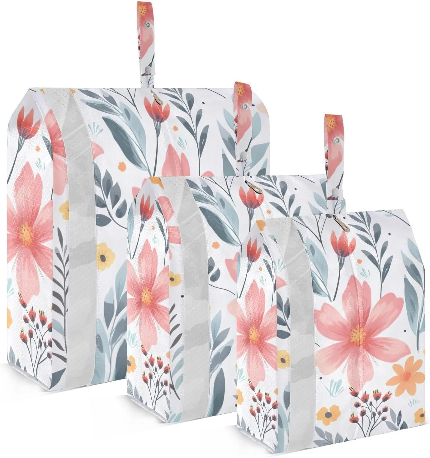 SPRIPORT Pink Flower Floral 3 Set Compression Packing Cubes for Travel Lightweight Luggage Organizer Bags for Carry on Suitcase Travel Essentials for Woman Man Clothes Vacation