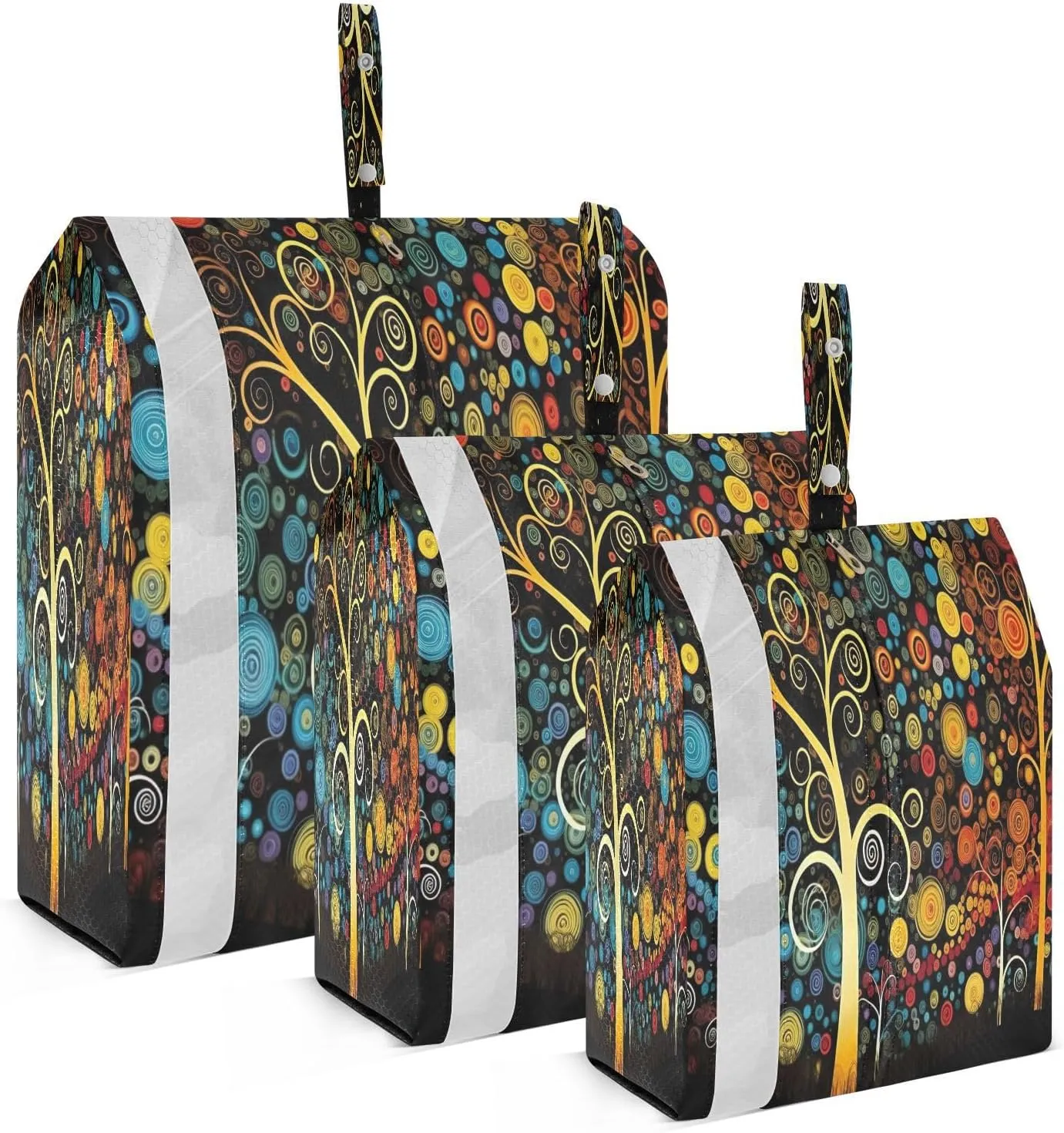 SPRIPORT Spiral Rainbow Trees 3 Set Compression Packing Cubes for Travel Lightweight Luggage Organizer Bags for Carry on Suitcase Luggage Cubes for Vacation Man Woman Clothes