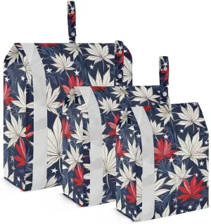 SPRIPORT Star Red Leaves 3 Set Compression Packing Cubes for Travel Lightweight Luggage Organizer Bags for Carry on Suitcase Luggage Cubes for Vacation Woman Man Clothes