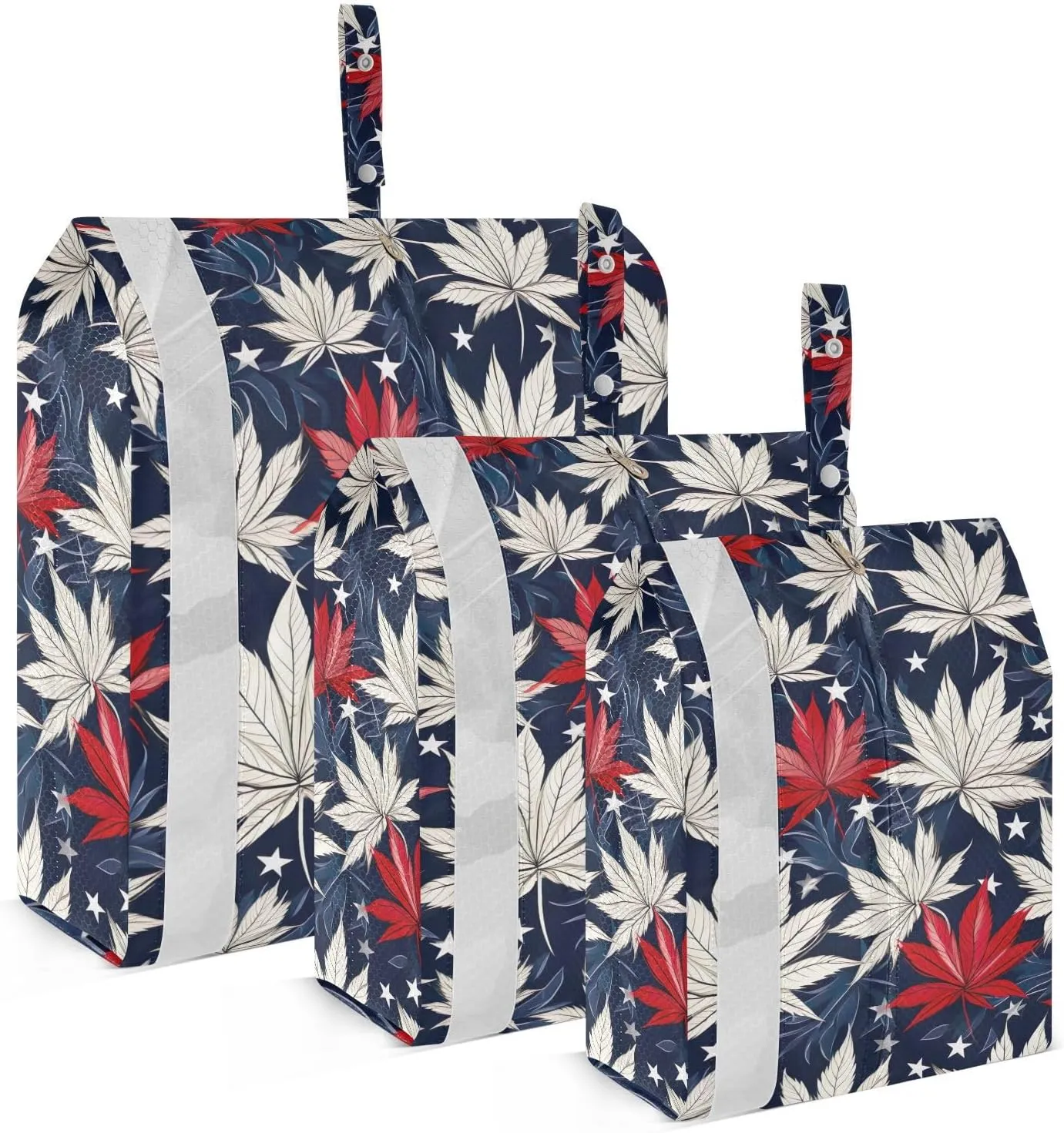 SPRIPORT Star Red Leaves 3 Set Compression Packing Cubes for Travel Lightweight Luggage Organizer Bags for Carry on Suitcase Luggage Cubes for Vacation Woman Man Clothes