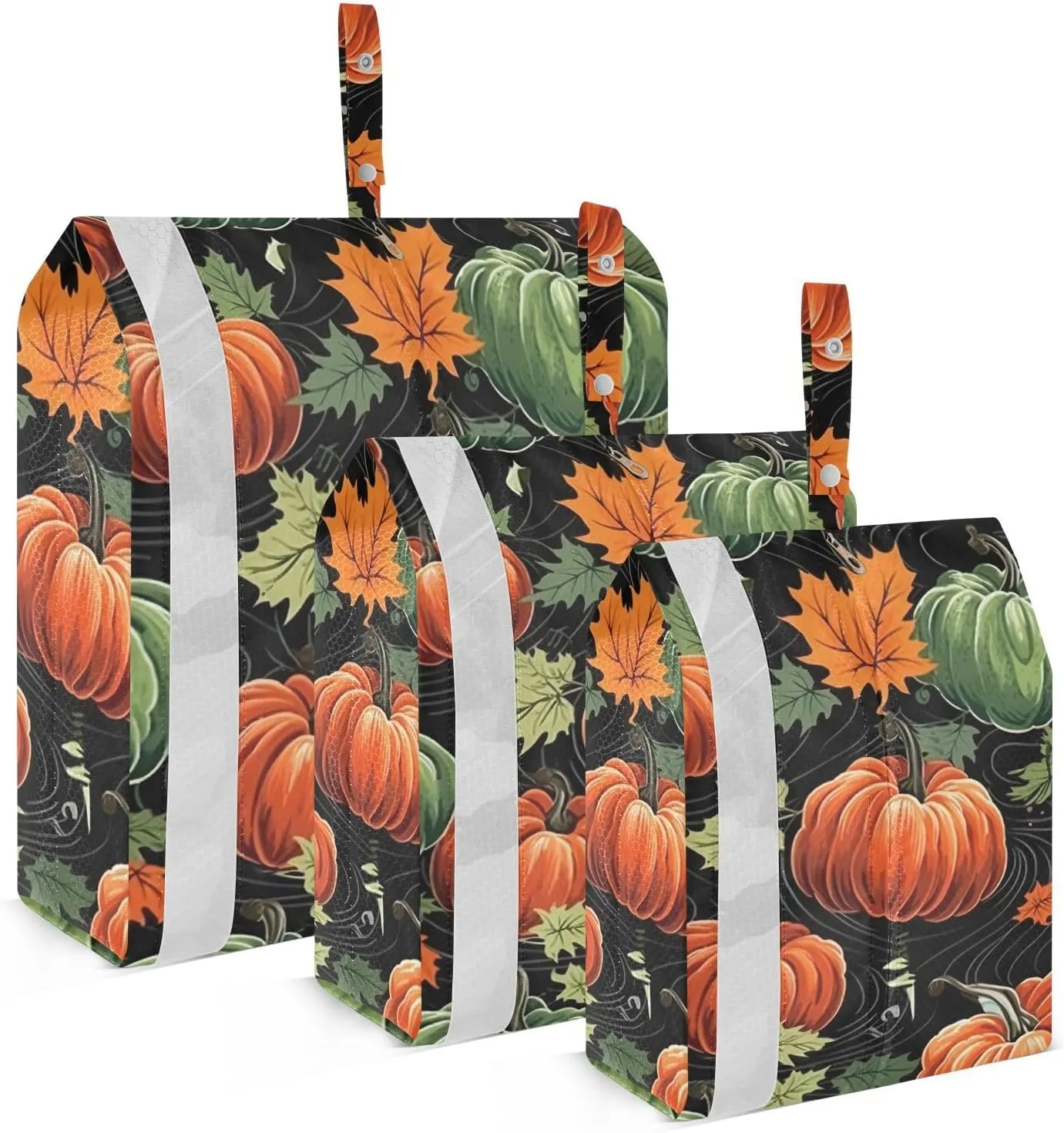 SPRIPORT Thanksgiving Autumn Leaves Pumpkins 3 Set Compression Packing Cubes for Travel Lightweight Luggage Organizer Bags for Carry on Suitcase Travel Accessories for Man Woman Clothes