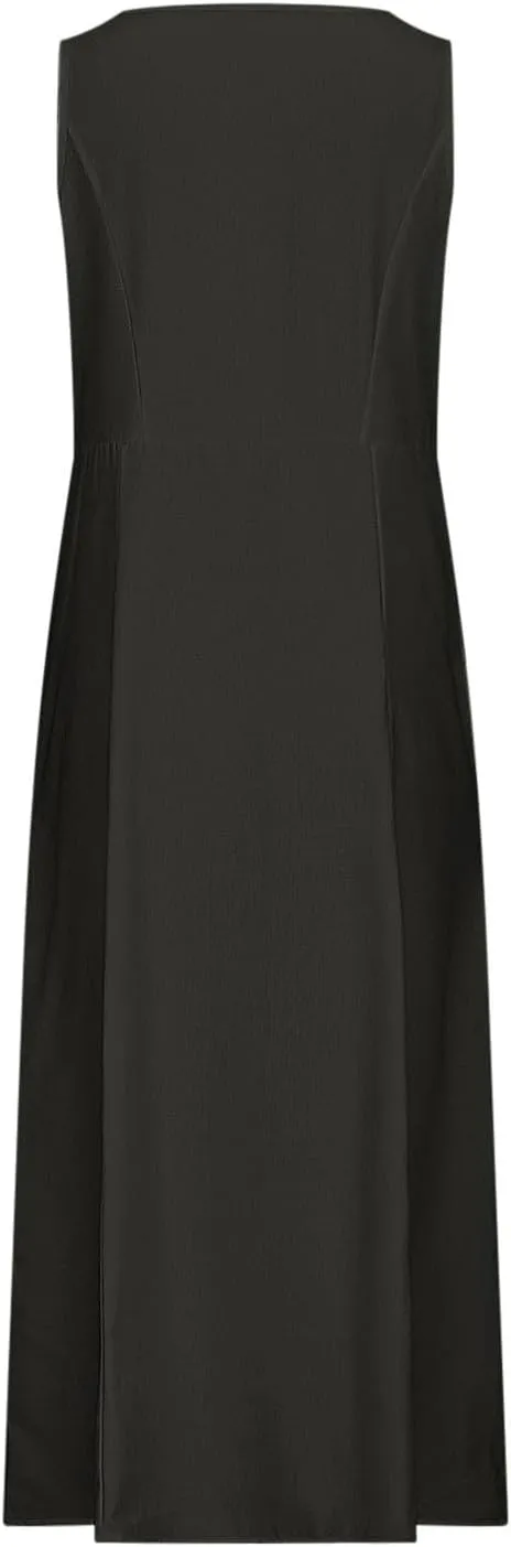 Summer Dresses for Women Cotton Linen Sleeveless Maxi Dress Casual Plus Size Long Length Beach Dress with Pockets