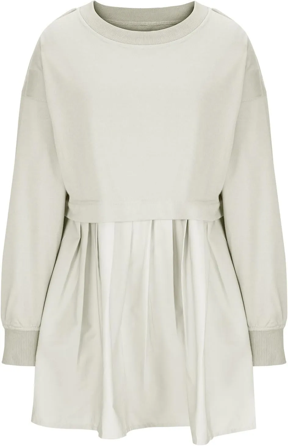 Sweatshirts Dress for Women Fall Long Sleeve Dresses Trendy Pleated Party Dress Casual Mini Dresses 2024
