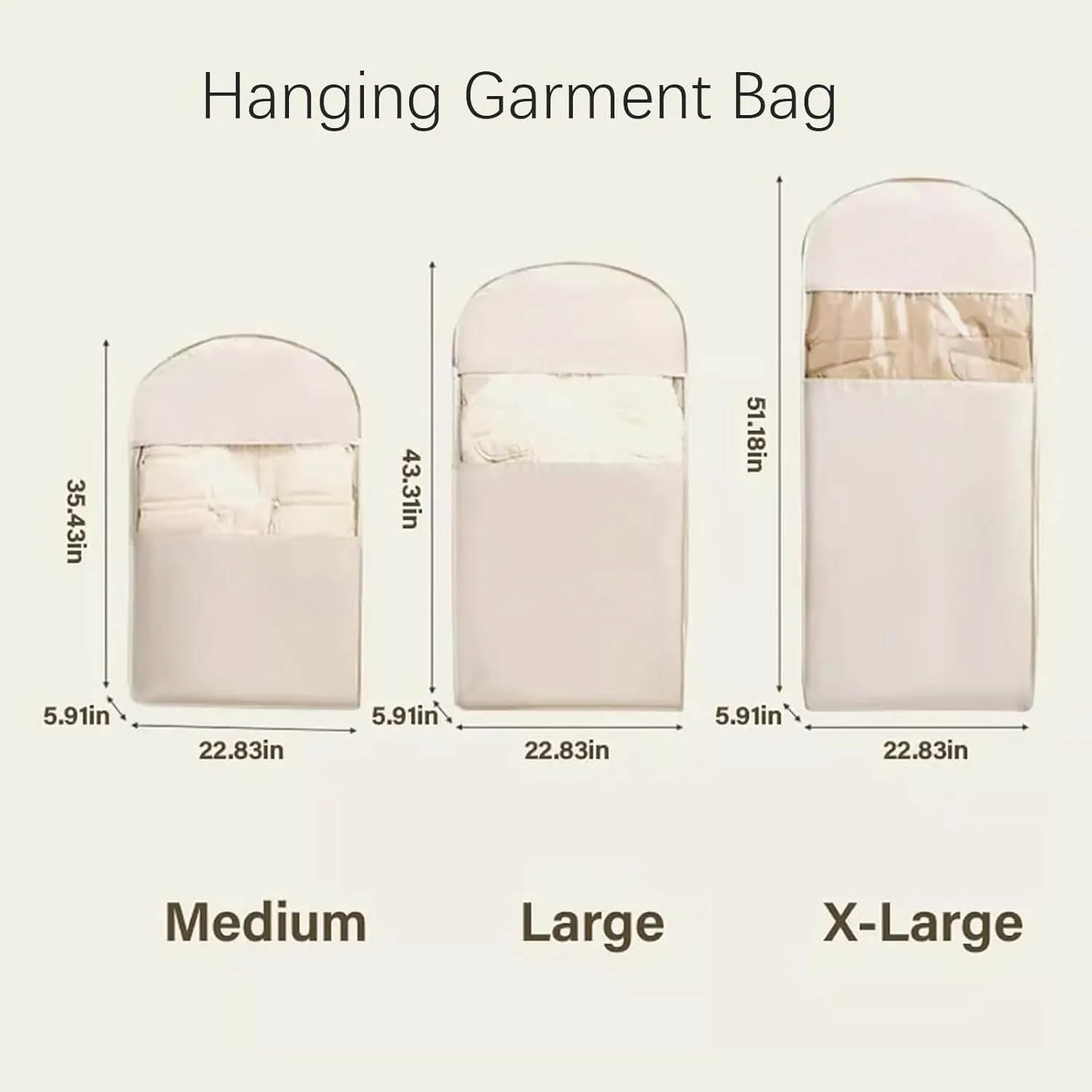 Taprinferior Hanging Garment Bag, 2025 Space Saving Hanging Garment Bag with Self Compression Zipper, Compression Hanging Garment Bags, Winter Coat Storage (Gray, XL)