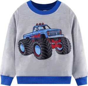 Toddler Boys Cotton Sweatshirts Casual Long Sleeve Top Shirts Kids Winter Clothes Pullover Sweater 2T-8T