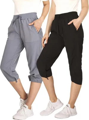 Ultra Performance Capri Pants for Women 2 Pack Womens Capris Hiking Capri Pants Summer Clothes for Women (Avail in Plus Size)